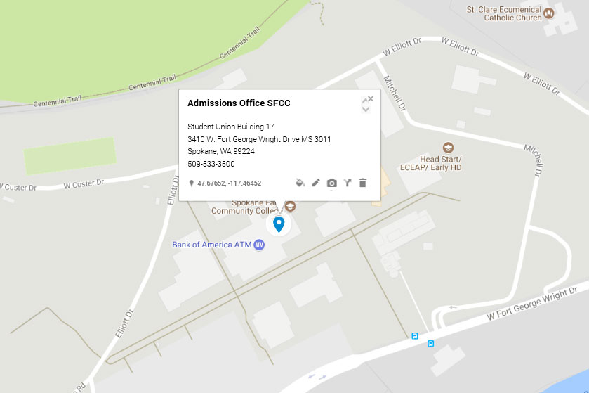 Map view of SFCC with address